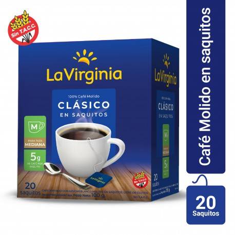 Cafe LA VIRGINIA Clsico Saquitos 20 unidades x 5 g
